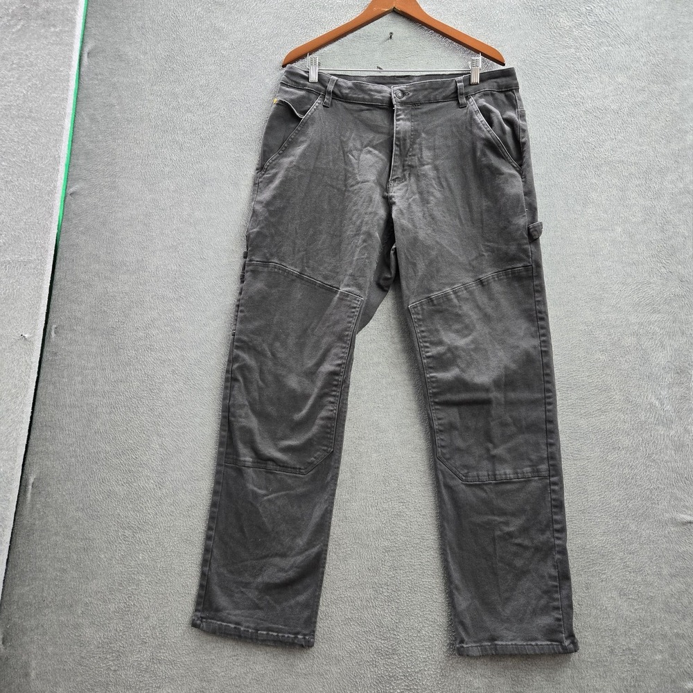 Caterpillar‎ Men Pants 38X32 Gray Carpenter Twill Work Double Knee 32" Inseam
